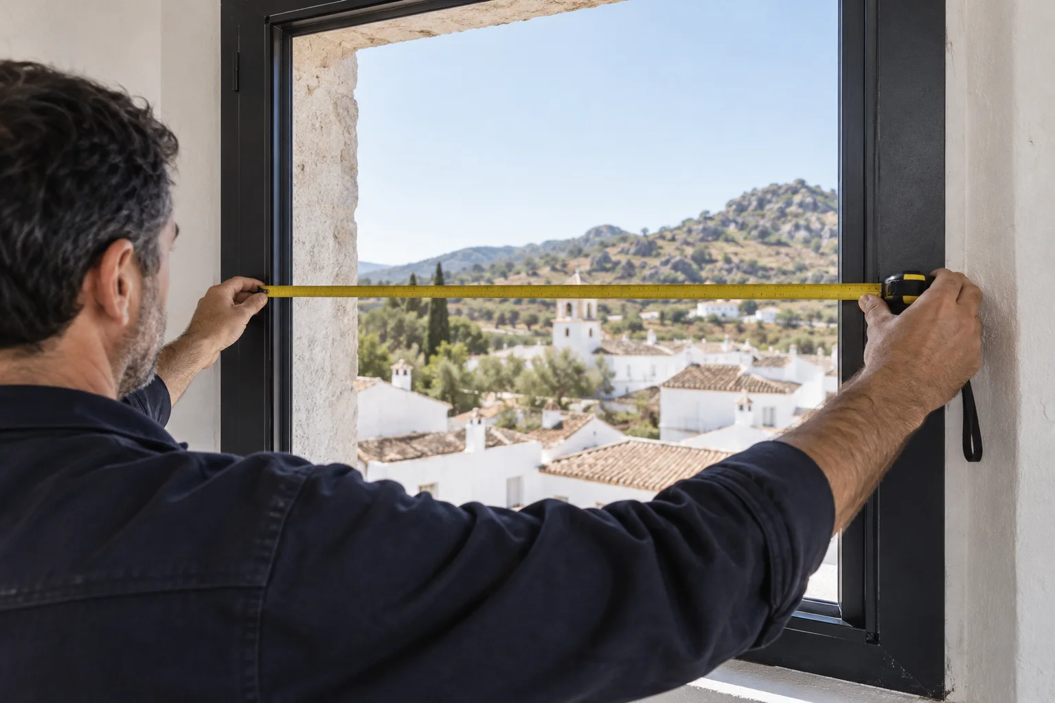Medición orientativa de un hueco de ventana