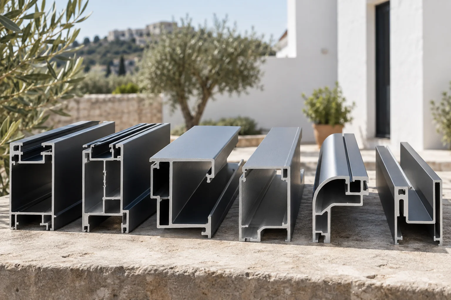 Perfiles de aluminio diferentes para comparar soluciones